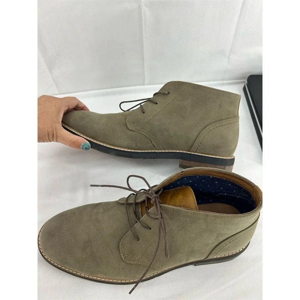 HAWKER RYE Abigovia Men's Green Gray Suede Chukka Boots Size 10